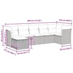 vidaXL Salon de jardin avec coussins 7 Pièces marron résine tressée