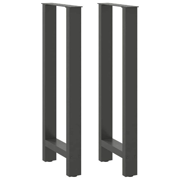 vidaXL Pieds de table de bar Anthracite 2 pièces 50 x (100-101) cm Acier