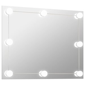 vidaXL Miroir mural sans cadre avec lampes LED Rectangulaire Verre