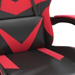 vidaXL Chaise de jeu pivotante Noir et rouge Similicuir