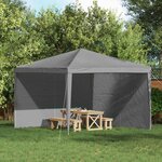 vidaXL Mur de tente de fête 2 Pièces Gris clair 400 x 195 cm PE et acier