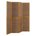 Paravent bois 4 pans bambou marron
