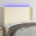 vidaXL Tête de lit à LED Crème 147x16x118/128 cm Similicuir