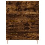 vidaXL Buffet haut Chêne fumé 69 5x34x180 cm Bois d'ingénierie