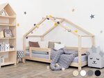 Lit cabane enfant en bois massif Naturel - 120 x 190 cm