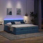 VidaXL Cadre de lit ottoman avec matelas bleu foncé 180x200 cm velours