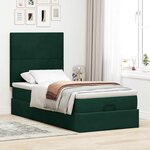 vidaXL Cadre de lit ottoman avec matelas vert foncé 80x200 cm velours
