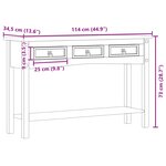 vidaXL Table console Corona 114x34 5x73 cm bois de pin massif