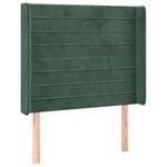 vidaXL Tête de lit avec oreilles Vert foncé 93x16x118/128 cm Velours