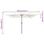vidaXL Parasol de jardin carré 295x245 cm blanc sable