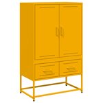 vidaXL Buffet haut jaune moutarde 68x39x111 5 cm acier