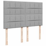 vidaXL Sommier à lattes de lit avec matelas Gris clair 140x200cm Tissu