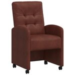vidaXL Chaises de Salle à Manger avec Roues 2 pc Simili cuir