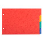 Intercalaires Pour Fiches Bristol Carte Lustrée 225g/m2 4 Positions - A5 148x210mm - Couleurs Assorties - X 10 - Exacompta