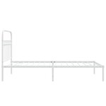vidaXL Cadre de lit métal sans matelas et tête de lit blanc 107x203 cm