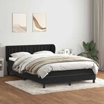 vidaXL Sommier à lattes de lit avec matelas noir 160x210 cm velours
