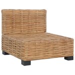 vidaXL Canapé sans accoudoirs avec coussins Rotin naturel