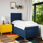 vidaXL Sommier à lattes de lit avec matelas Bleu 80x200 cm Tissu