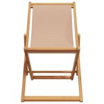 vidaXL Chaises de plage pliantes lot de 2 taupe tissu et bois massif