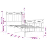 vidaXL Cadre de lit métal sans matelas avec pied de lit noir 80x200 cm