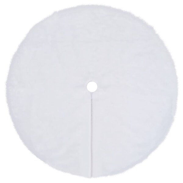 vidaXL Jupe de sapin de Noël Blanc 150 cm Fausse fourrure