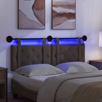 vidaXL Tête de lit suspendue Avec lumière LED Gris Simili cuir