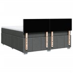 vidaXL Sommier à lattes de lit avec matelas Gris foncé 180x200cm Tissu