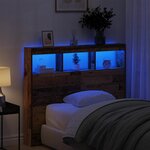 vidaXL Cabinet de Tête de Lit avec LED Bois ancien 120 x 17 x 102 cm