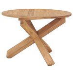 vidaXL Table à dîner de jardin Ø110x75 cm Bois de teck massif