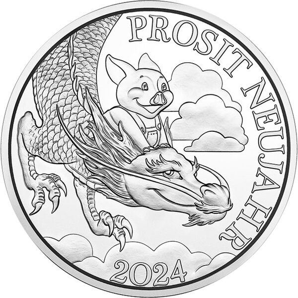 Pièce de monnaie en Argent g 5 Millésime 2024 LUCKY TOKEN