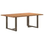 vidaXL Table à manger et bord naturel bois massif chêne rectangulaire