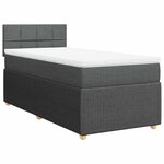 vidaXL Sommier à lattes de lit avec matelas Gris foncé 80x200 cm Tissu