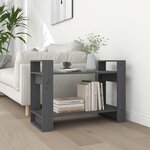 vidaXL Bibliothèque/Séparateur de pièce Gris 80x35x56 5 cm Pin solide