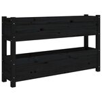vidaXL Jardinière Noir 112x25x66 cm Bois massif de pin