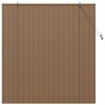 vidaXL Store de Fenêtre Géométrique Marron 140 x 160 cm Bambou