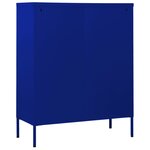 vidaXL Commode Bleu marine 80x35x101 5 cm Acier