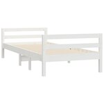 vidaXL Cadre de lit Blanc 90x200 cm Bois de pin massif