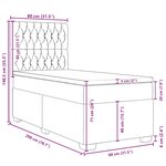 vidaXL Sommier à lattes de lit et matelas Gris clair 80x200 cm Velours