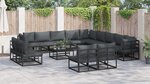 vidaXL Ensemble de canapé de jardin 13 Pièces Noir 353 x 353 x 71 cm