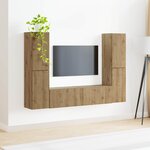 vidaXL Ensemble meuble TV 6 Pièces Chêne artisanal Bois d'ingénierie