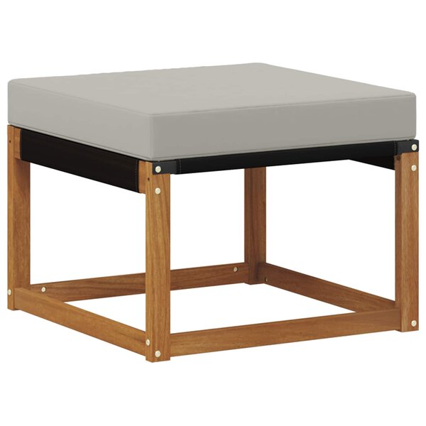 vidaXL Pouf d'Extérieur Bois d'acacia massif et tissu Textilène