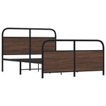 vidaXL Cadre de lit en métal sans matelas chêne marron 140x190 cm