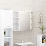 vidaXL Ensemble de meubles de salle de bain 3Pièces Blanc Bois ingénierie