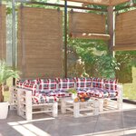 Vidaxl salon de jardin palette 7 pièces avec coussins bois de pin