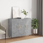vidaXL Buffet gris béton 90x34x80 cm bois d'ingénierie