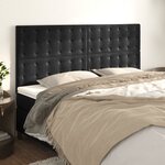 vidaXL Têtes de lit 4 Pièces Noir 80x5x78/88 cm Velours