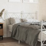 vidaXL Tête de lit métal blanc 120 cm