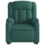 vidaXL Fauteuil inclinable de massage Vert foncé Tissu
