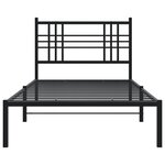 vidaXL Cadre de lit métal sans matelas avec tête de lit noir 90x190 cm