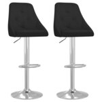 vidaXL Tabourets de bar lot de 2 noir tissu